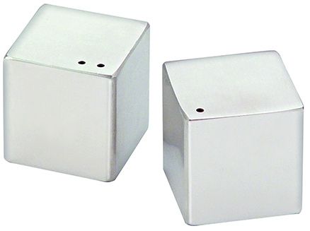 Silver Queen - Cube Shaped Salt and Pepper Shakers