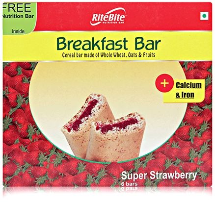 RiteBite Super Strawberry Breakfast Bar - Pack Of 6