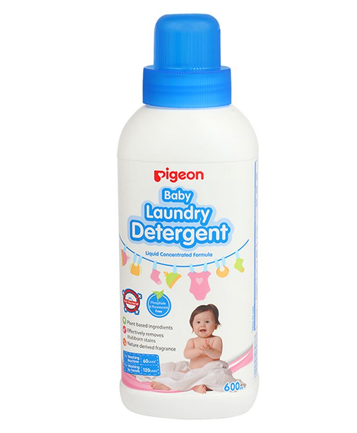 Pigeon Baby Laundry Detergent Bottle - 600 Ml - Formulated To Wash Baby Wear And Diapers To Remove Milk