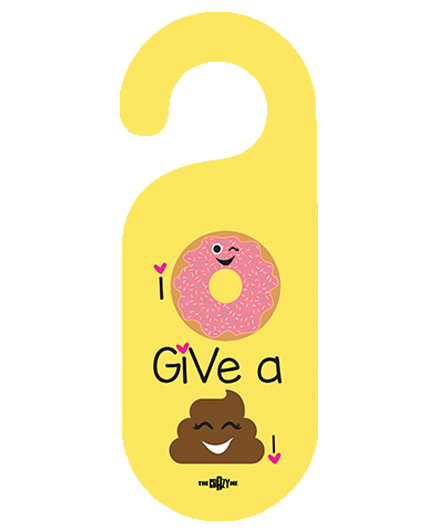 The Crazy Me I Don’T Give A Shit Printed Door Hanger - Lemon Yellow
