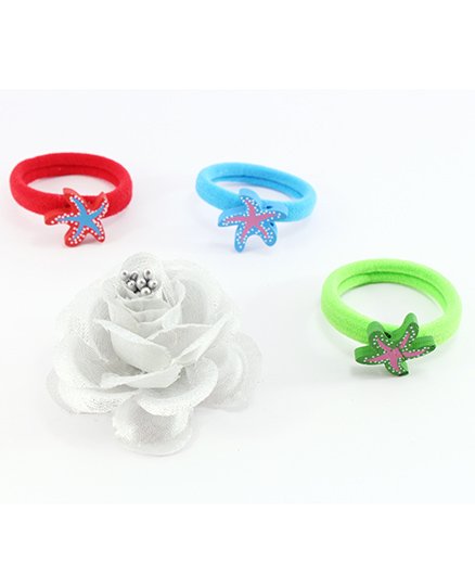 Pihoo Combo Hair Pin & Rubber Bands Pack Of 4 - Multi Color