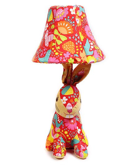 Baby Oodles Fabric Table Lamp Colourful Rabbit - Multicolour