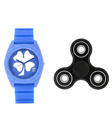 Fantasy World Floral Design Watch & Spinner Combo - Blue & Black - 1824919