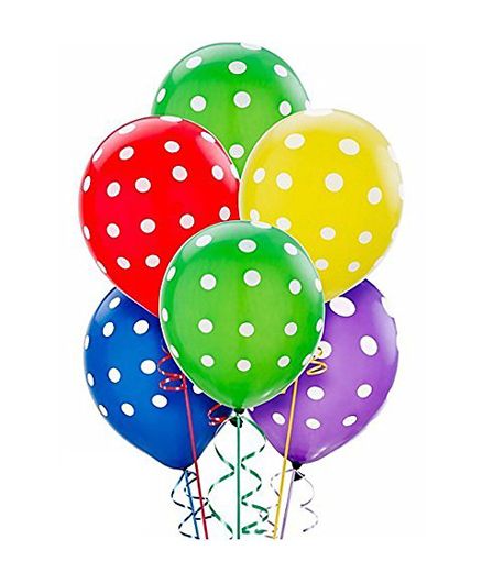 Party Propz Balloons Polka Dots Print Multi Color - 25 Pieces