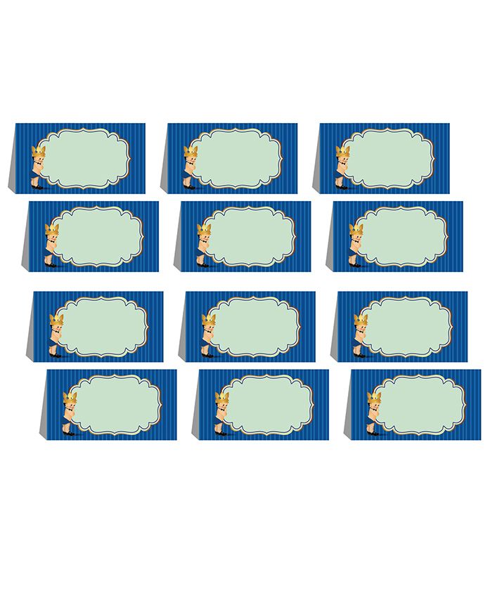Party Propz Prince Theme Menu Cards Blue - Pack Of 12