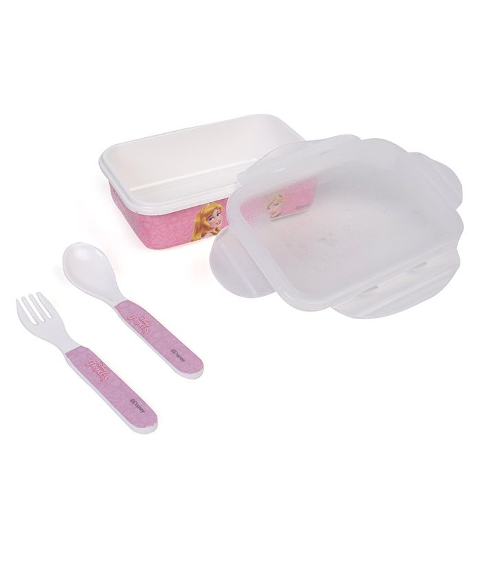 Servewell Disney Princess Lunch Box With Soon & Fork - Pink White