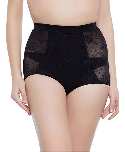 Clovia Tummy Tucking High Waist Brief - Black (Extra Large)