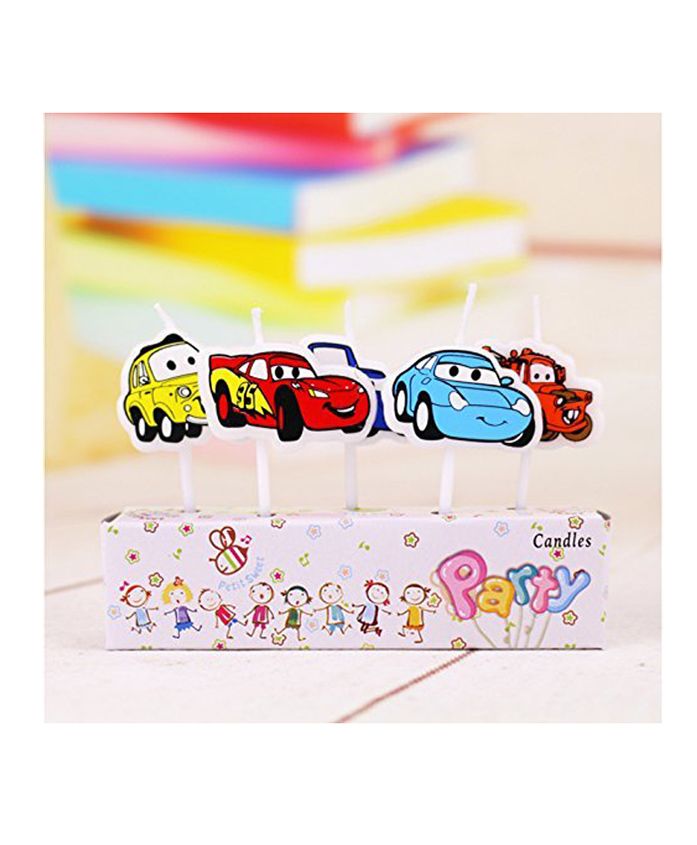 Party Propz Cars Themed Candle Set Multicolour - Pack Of 5