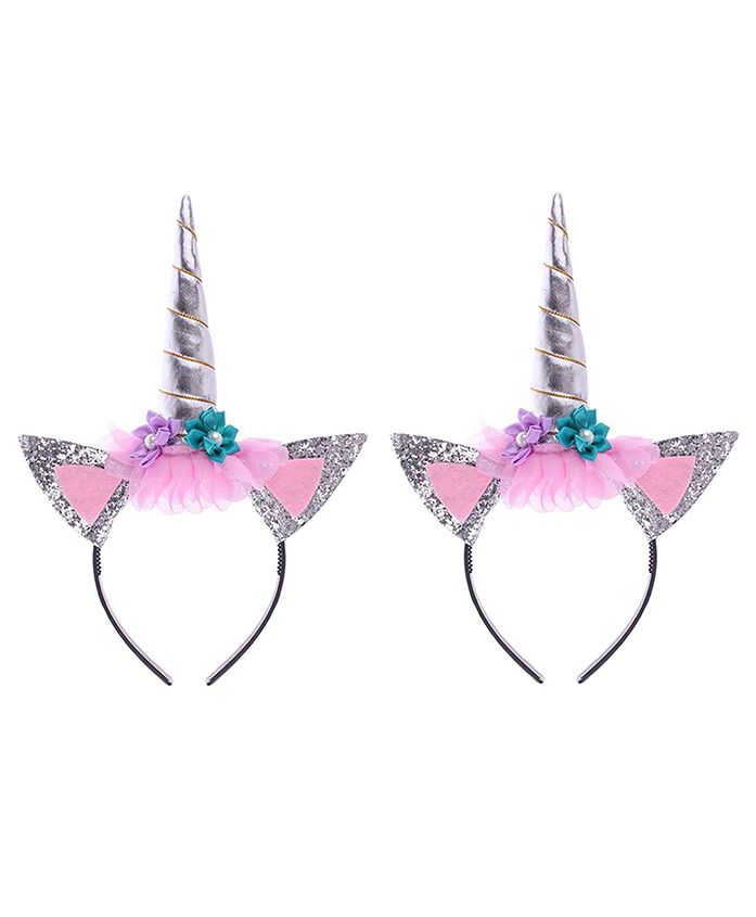 Party Propz Unicorn Themed Head Band Silver - Pack Of 2