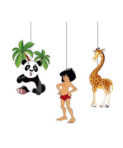 Party Propz Jungle Theme Hanging Decorations Multicolour - Pack Of 3