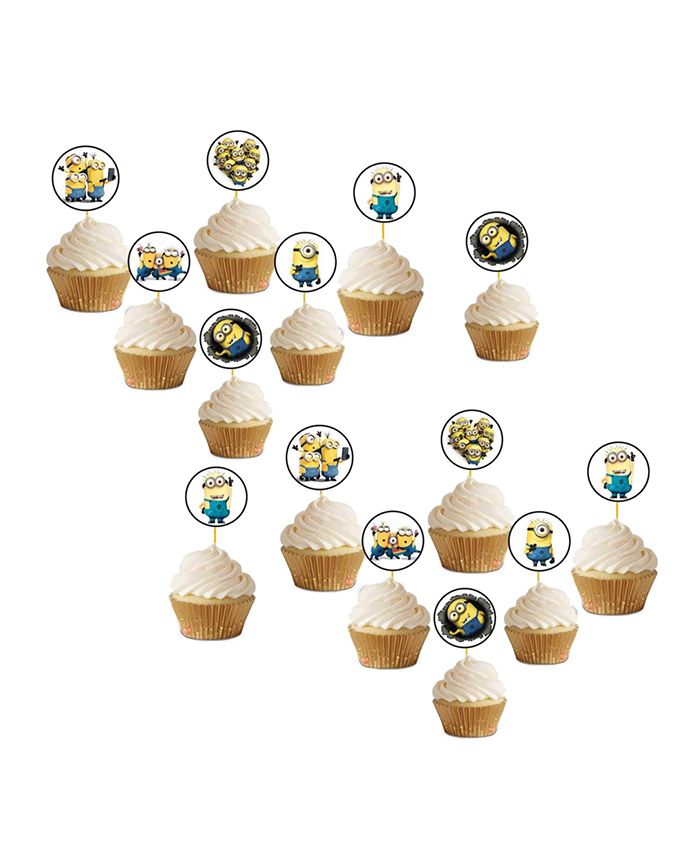 Party Propz Minions Cupcake Topper Cream & White - 14 Pieces