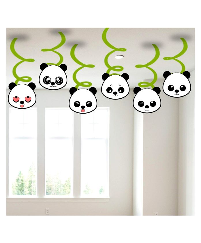 Party Propz Panda Themed Swirl Decoration Green - Pack Of 6