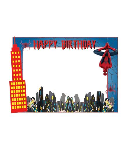Party Propz Spiderman Themed Photo Booth Frame - Blue