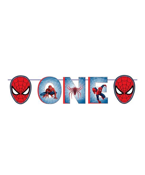 Party Propz Spiderman Themed First Birthday Party Banner - Red & Blue
