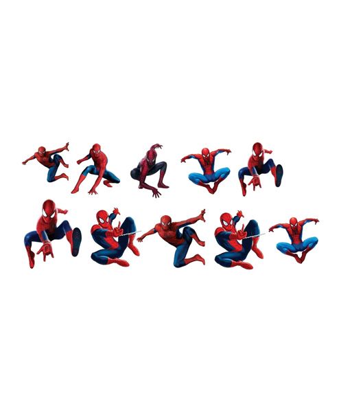 Party Propz Spiderman Theme Cardstock Cutouts Red - 10 Pieces