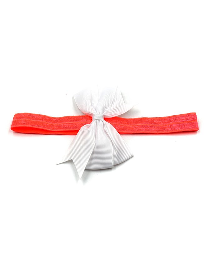 Magic Needles Bow Applique Glittery Headband - Coral