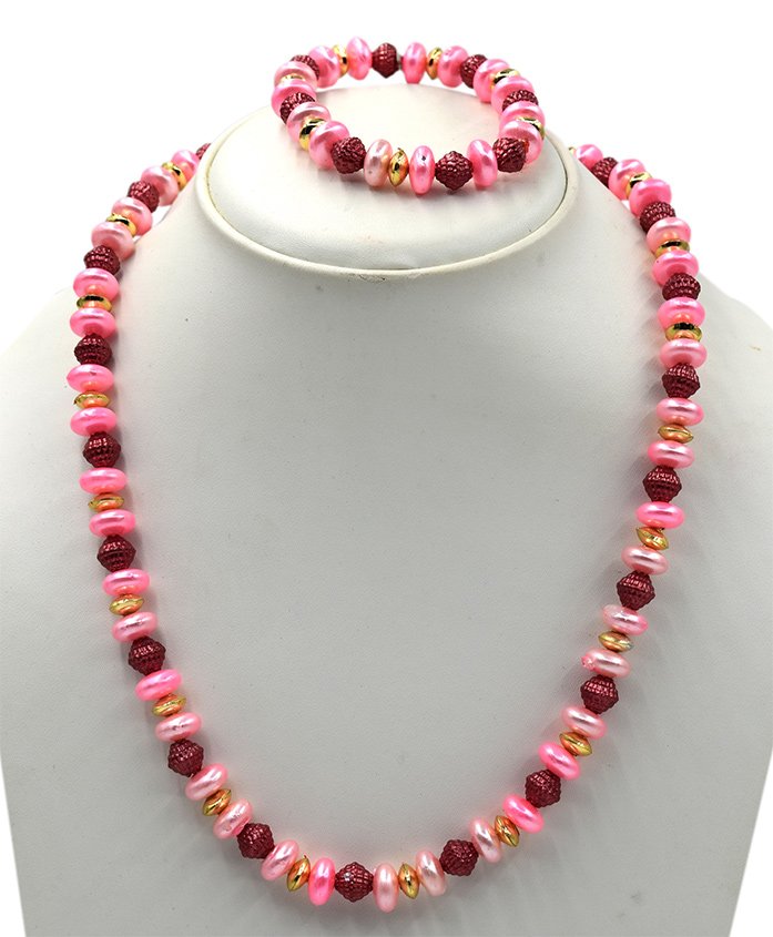 Magic Needles Beads Design Necklace & Bracelet Set - Multicolor