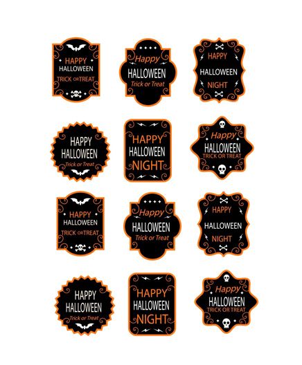 Party Propz Halloween Themed Cardstock Cut Outs Set Of 12 - Black