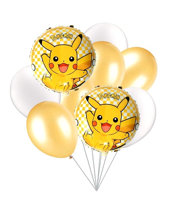 Party Propz Pokemon Foil Balloon Yellow & White - Set Of 42