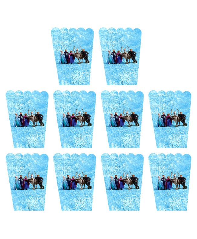 Party Propz Frozen Theme Popcorn Boxes Blue - Pack Of 10