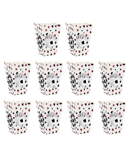Party Propz Casino Themed Popcorn Box White - Pack Of 10
