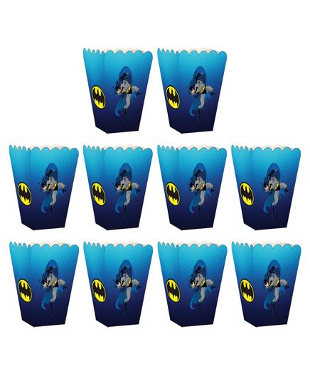 Party Propz Batman Themed Popcorn Box Blue - Pack Of 10