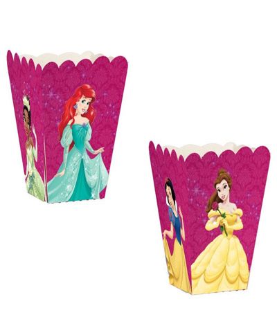 Party Propz Princess Themed Popcorn Box Pink - Pack Of 10