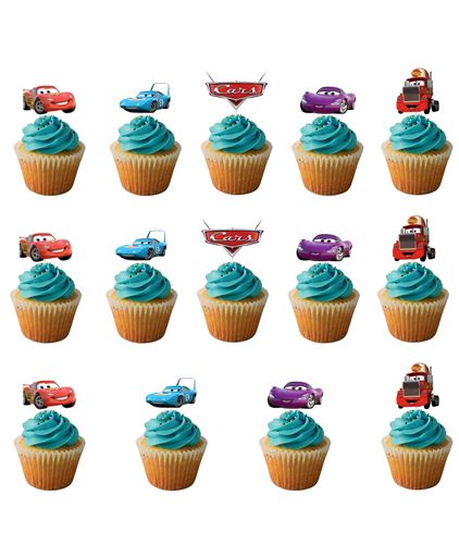 Party Propz Car Themed Cupcake Toppers Multicolour - 14 Pieces