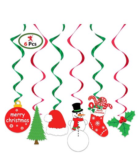 Party Propz Christmas Swirls Hanging Multicolor - Set Of 6