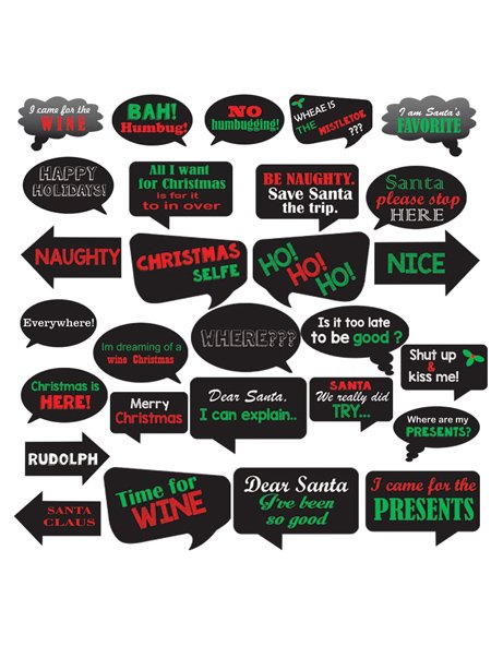 Party Propz Christmas Photo Booth Props - 27 Pieces