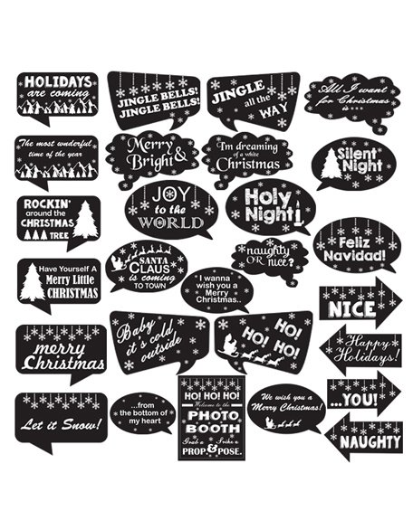 Party Propz Christmas Photo Booth Props - 29 Pieces
