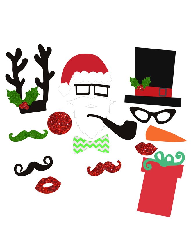 Party Propz Christmas Photo Booth Props - 17 Pieces