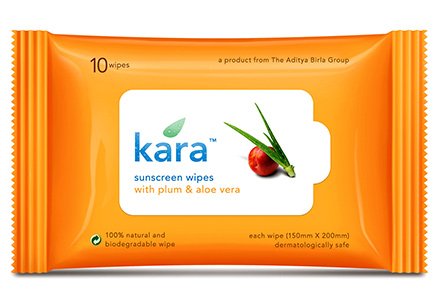Kara Sunscreen Wipes With Plum & Aloe Vera