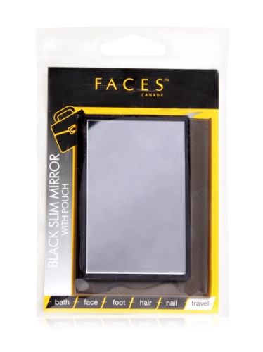 Faces Black Slim Mirror With Pouch