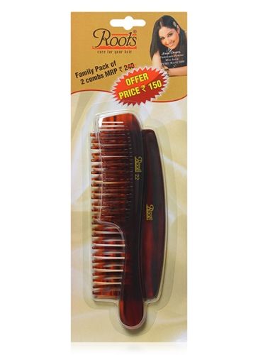 Roots Brown Hair Comb - 2 Pieces