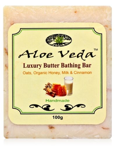 Aloe Veda Luxury Butter Bathing Bar - Oats Organic Honey Milk & Cinnamon