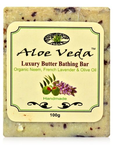 Aloe Veda Luxury Butter Bathing Bar - Organic Neem French Lavender & Olive Oil