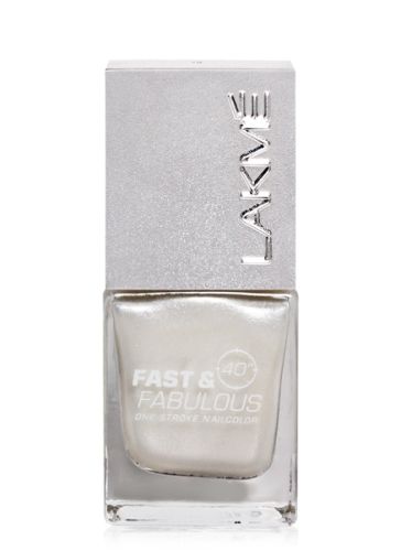 Lakme Fast and Fabulous Nail Color - 28 Silver High