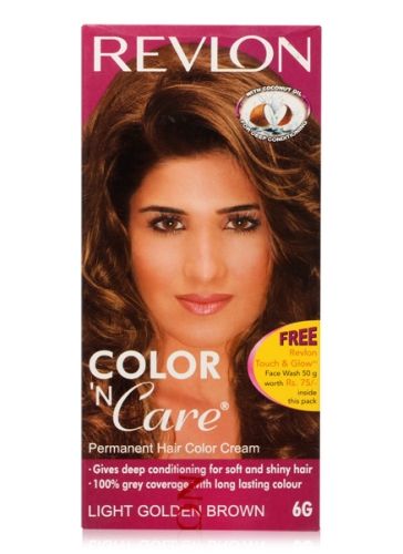 Revlon Color N Care Permanent Hair Color Cream - Light Golden Brown 6G
