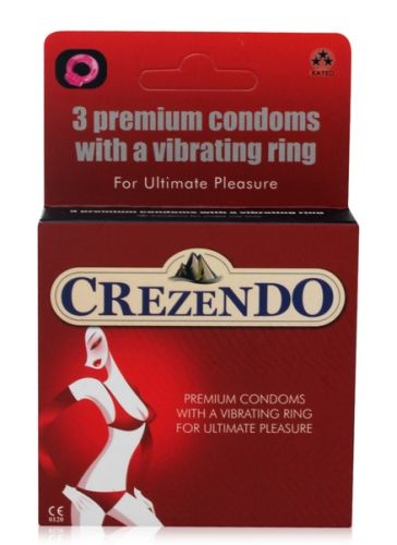 Moods Crezendo Premium Condoms With A Vibrating Ring - pack of 3