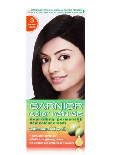 Garnier Color Naturals Nourshing Permanent Hair Color Cream - 3 Darkest Brown