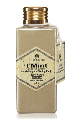 Just Herbs I ''mint Green Tea - Vetiver Nourishing and Toning Pack