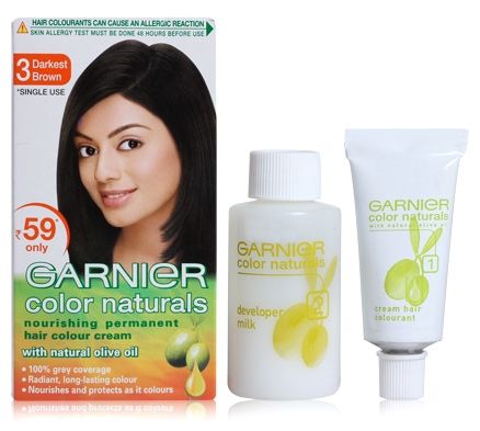 Garnier Color Naturals Nourishing Permanent Hair Color Cream - 3 Darkest Brown