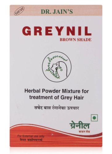 Dr. Jain''s Brown Shade Greynil Herbal Powder Mixture