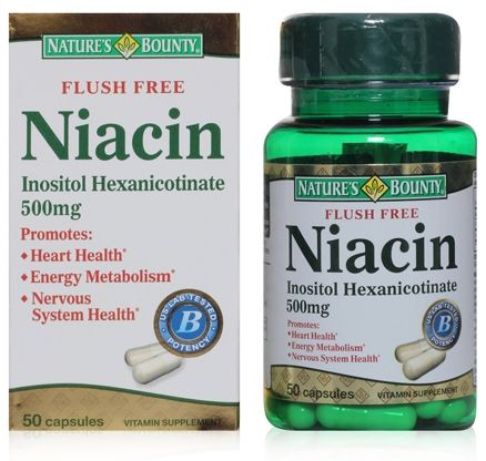 Nature''s Bounty Flush Free Niacin Inositol Hexanicotinate - 500 mg