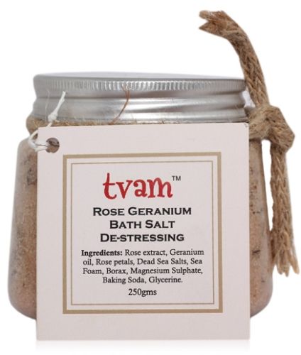 Tvam Rose Geranium Bath Salt De - stressing