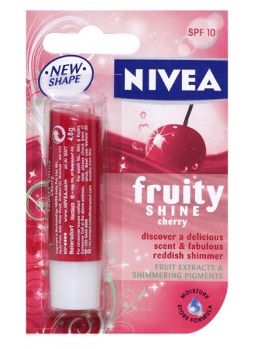 Nivea Fruity Shine Cherry Lip Balm - With SPF 10