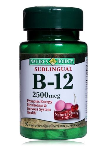 Nature''s Bounty Sublingual B - 12 - 2500 mcg - Natural Cherry Flavor