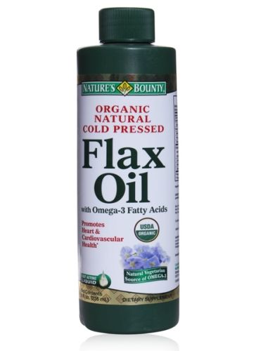 Nature''s Bounty Organic Natural Cold Pressed Flax Oil With Omega 3 Fatty Acids