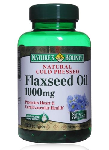 Nature''s Bounty Natural Cold Pressed Flaxseed Oil - 1000 mg